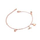 Simple And Fashion Plated Rose Gold Stars And Round Beads 316l Stainless Steel Bracelet Rose Gold - One Size