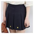 Star Embroidery Mini Pleated Skirt