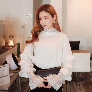 Crewneck Tiered Long-sleeve T-shirt