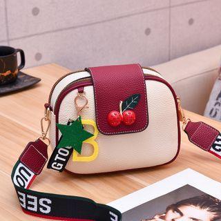 Cherry Accent Two-tone Crossbody Bag