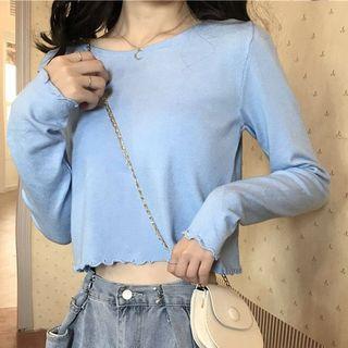 Plain Long Sleeve Crop Top
