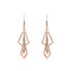 Simple And Fashion Plated Rose Gold Geometric Triangle Earrings With Austrian Element Crystal Rose Gold - One Size