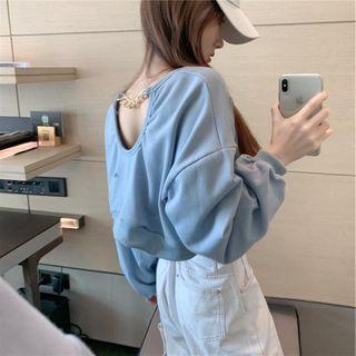 Chain Detail Open-back Sweatshirt