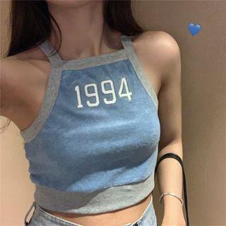 Numbering Cropped Camisole Top As Shown In Figure - One Size