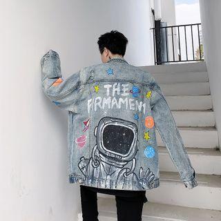 Astronaut Print Denim Jacket