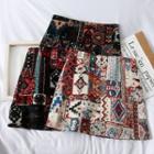 Ethnic-print Mini Skirt