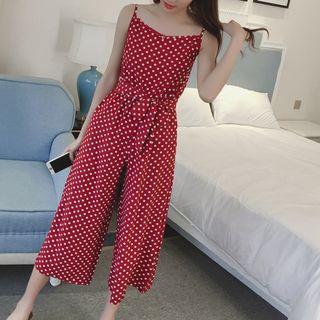 Dotted Spaghetti Strap Jumpsuit