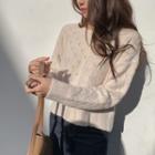 Pointelle Cable Sweater Ivory - One Size