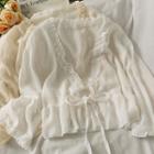 Tie-waist Ruffled Light Jacket