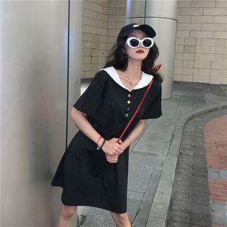 Short-sleeve Sailor Collar Polo Dress