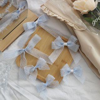 Striped Ribbon Hair Clip / Hair Tie (various Designs)