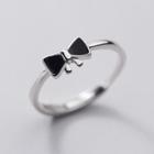 Bow Sterling Silver Ring S925 Silver Ring - Black Bow - Silver - One Size