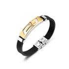 Simple Creative Plated Gold Hollow Cross Geometric Rectangular 316l Stainless Steel Silicone Bracelet Golden - One Size