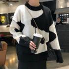 Patterned Sweater Black & White - One Size