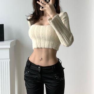 Crop Knit Top Almond - One Size