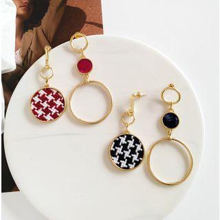 Asymmetric Houndstooth Drop Earring