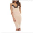 Strappy Lace Trim Sheath Dress