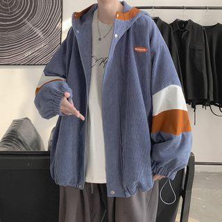 Paneled Corduroy Zipped Jacket