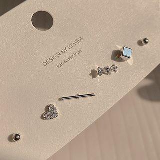 Set Of 3 Pairs: Asymmetrical Stud Earring