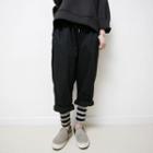 Mock Two-piece Striped Panel Capri Baggy Pants