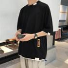 Mock-two Piece Elbow-sleeve T-shirt
