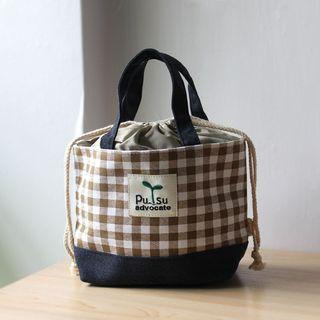 Plaid Canvas Lunch Bag
