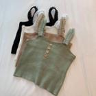 Sleeveless Knit Top / Plaid A-line Mini Skirt