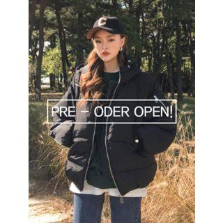 Hooded Zip-pocket Puffer Jacket
