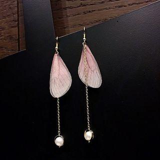 Faux Pearl Wings Dangle Earring