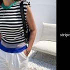 Sleeveless Ringer Stripe Knit Top