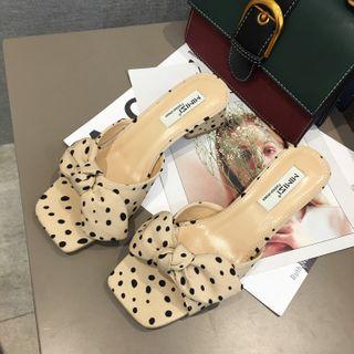 Dotted Ribbon Chunky-heel Slide Sandals
