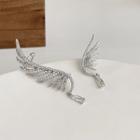 Wings Rhinestone Alloy Earring 1 Pair - Silver - One Size