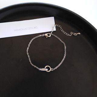 Rhinestone Loop Bracelet Silver - One Size