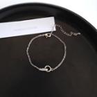 Rhinestone Loop Bracelet Silver - One Size