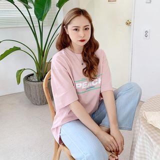 Peach Letter Boxy T-shirt