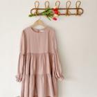Frill-cuff Tiered Dress
