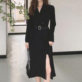 Set: Midi A-line Blazer Dress + Belt