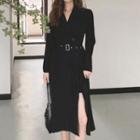 Set: Midi A-line Blazer Dress + Belt
