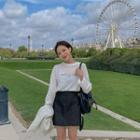 Band-waist Pocket-detail Denim Skirt