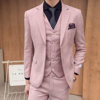 Set: Plain Blazer + Button-up Vest + Dress Pants