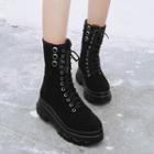 Lace-up Platform Mid-calf Boots