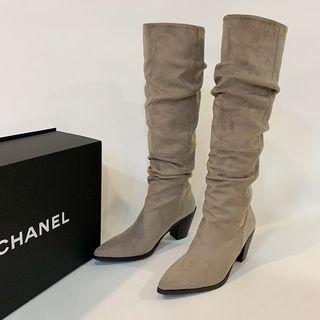 Pointy Slouchy Suedette Tall Boots