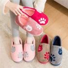 Paw Embroidered Slippers
