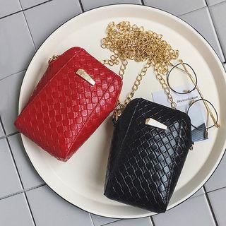 Faux Leather Chained Shoulder Pouch