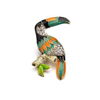 Rhinestone Toucan Brooch As Shown In Figure - One Size