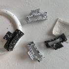 Rhinestone Hair Clamp 1618a - White & Black - One Size