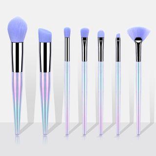 Set Of 7: Makeup Brushes T-07-74 - 7 Pcs - Gradient - Light Purple & Light Blue - One Size