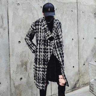 Printed Tweed Trench Coat