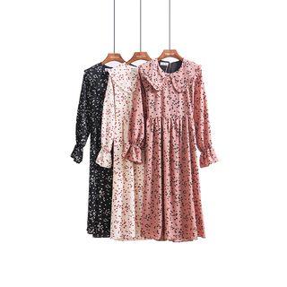 Peter Pan-collar Floral Chiffon Dress