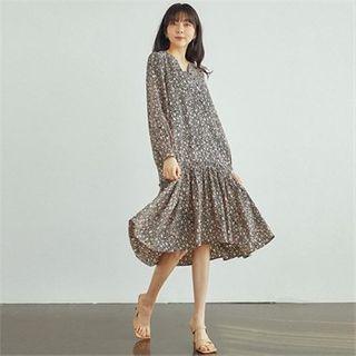 Ruffle-hem Leopard Print Dress